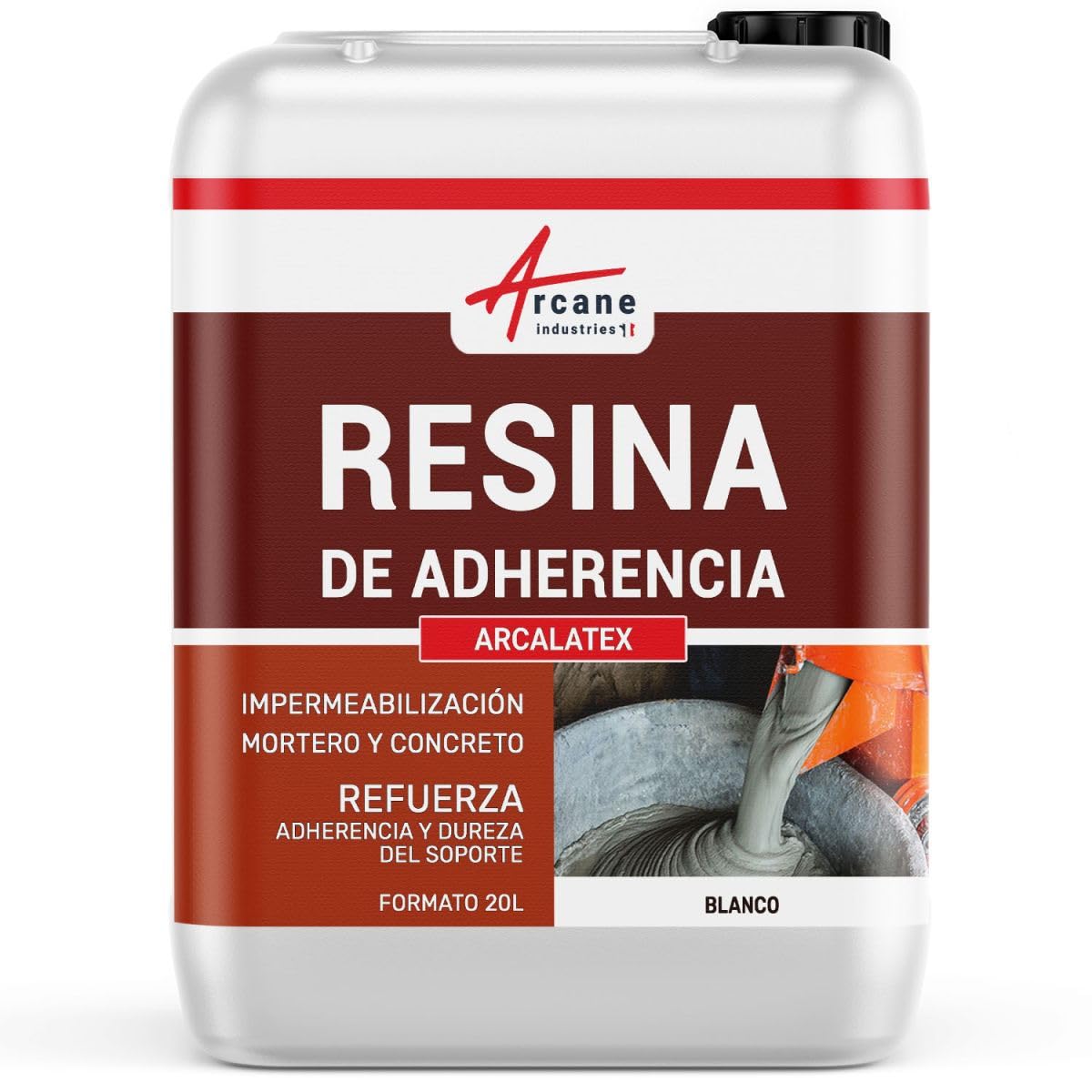 Resina de Adherencia, Mortero y Hormigón - ARCALATEX 20 L | Resina de Adherencia para Mortero, Mejora la Adherencia, la Impermeabilidad y la Dureza de las Soleras - Arcane Industries