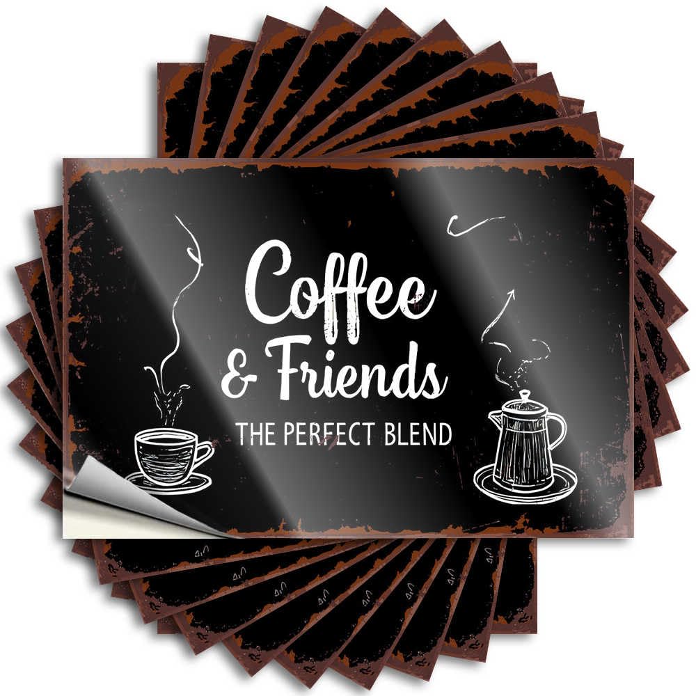 Cute Tattoos, Vintage Water Enjoy Coffee and Friends Together | Funny Quote Halloween Decals(6X9CM)