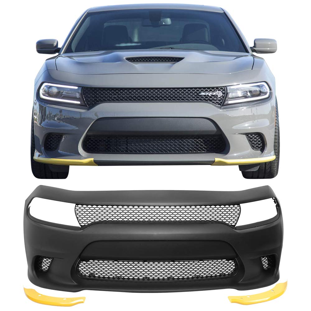Buy Front Bumper Cover Compatible With 20152023 Dodge Charger, Unpainted Black PP Hellcat