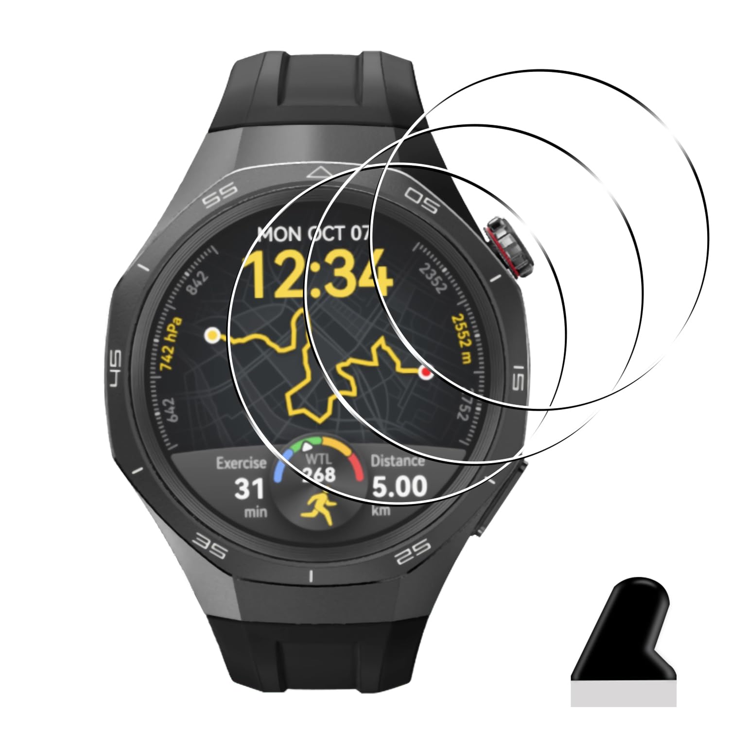 Amazon.co.jp: 【3枚セット】 対応 HUAWEI WATCH GT5 Pro 46mm ガラス 