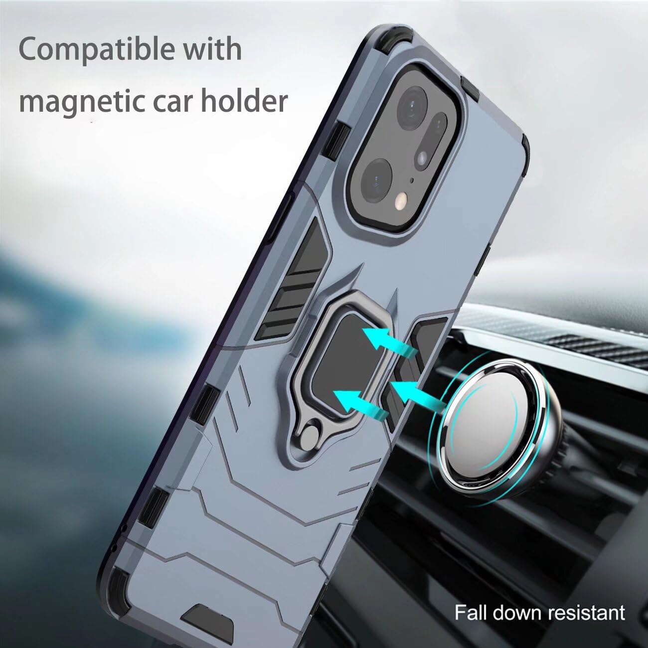 GKK DESCHE cover per OPPO A94 5G con Vetro Temperato, Custodia Protettiva Resist