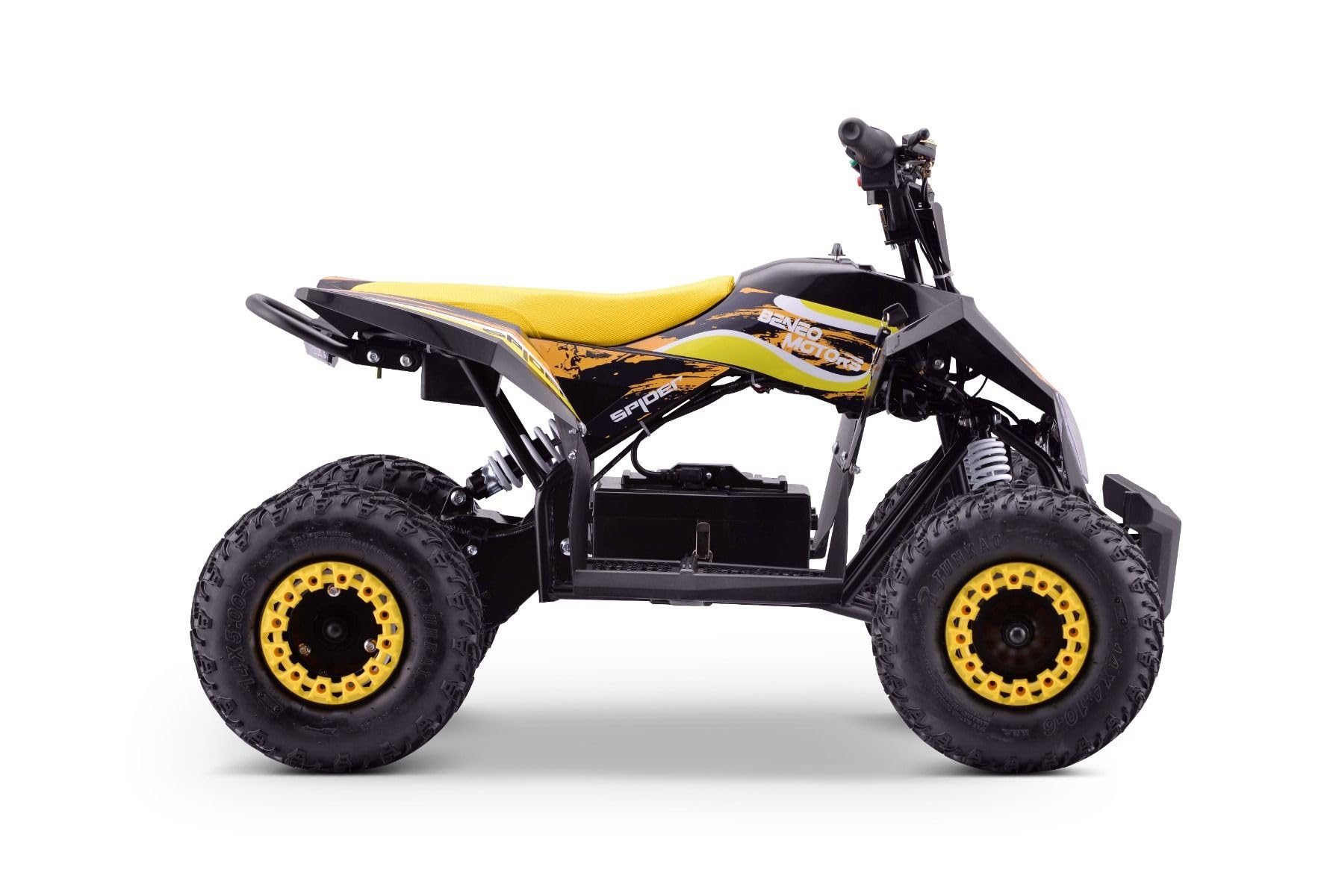 ATV eléctrico Quad para niños Spider Amarillo - 1000 W, Batería: 36 V (3 x 12 V/12 Ah), a partir de 5 años+