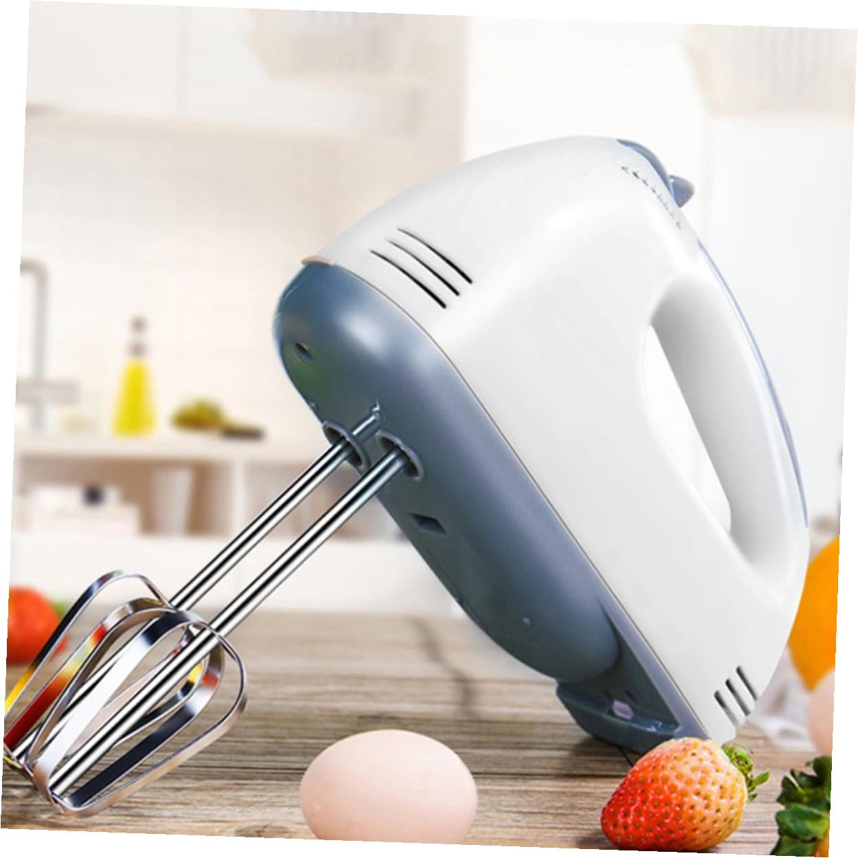 Sbattiuova Elettrico Bianco, 7 Velocità, Plastica e Acciaio | Compatto per Casa e Baking, Adatto a Montare Panna, Accessorio per Amanti delle Preparazioni Dolci