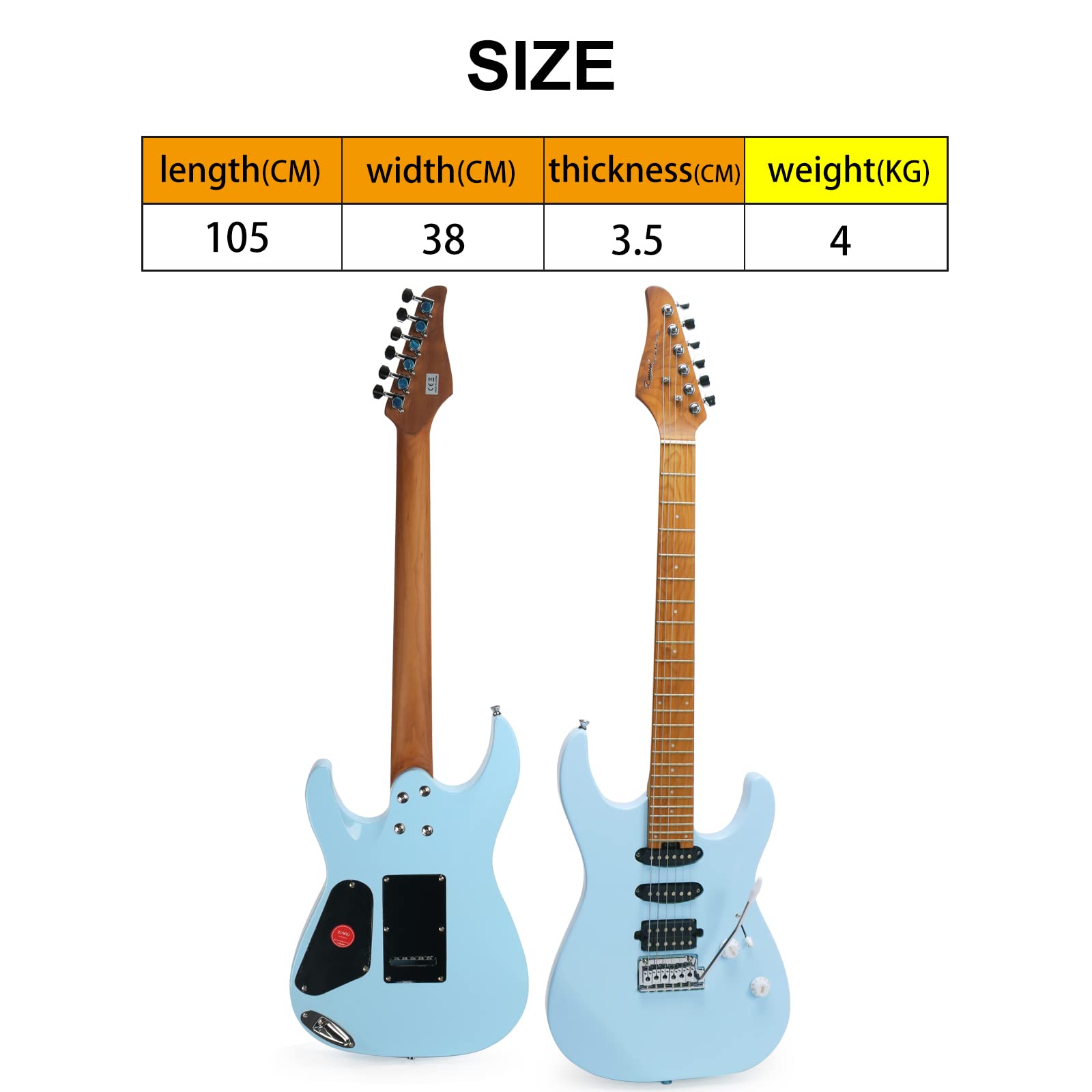 Amazon.com: ZUWEI Electric Guitar Reverse Headstock Solid-Body
