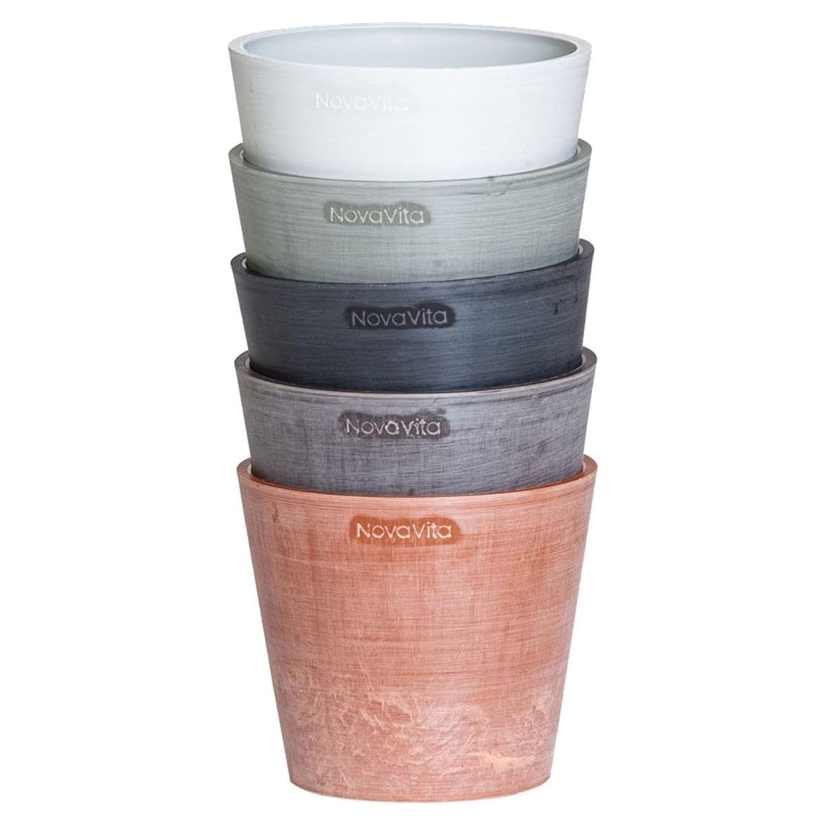 Art Plast Nova Vita Línea Leonardo Pot de Fleurs en cône tronqué Ø 50 cm, Gris Clair