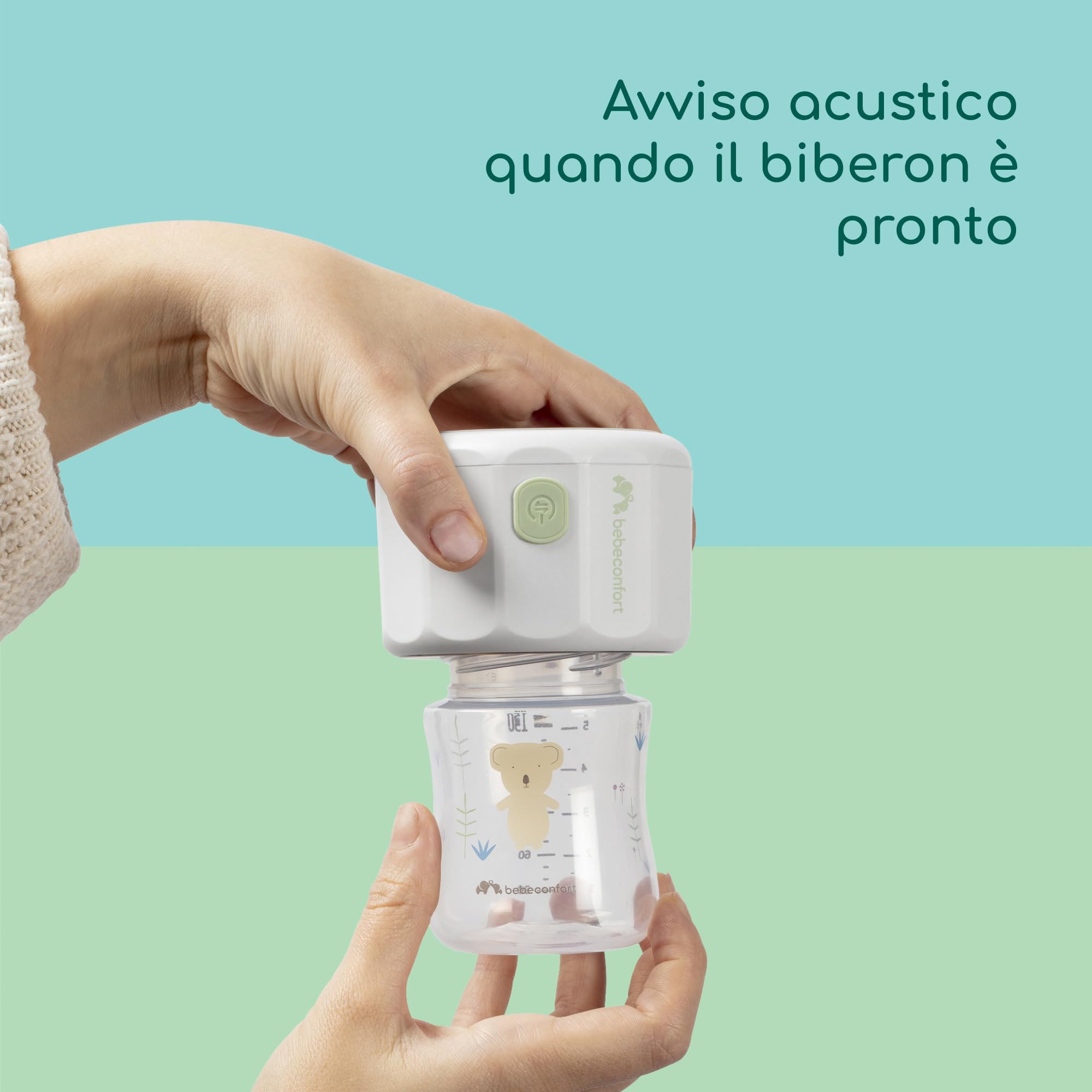 Bebeconfort Scaldabiberon portatile, Scaldabiberon elettrico USB senza fili, Tascabile Compatto e Leggero, Riscaldamento rapido, Display digitale, Batteria a lunga durata, Regolazione temperatura