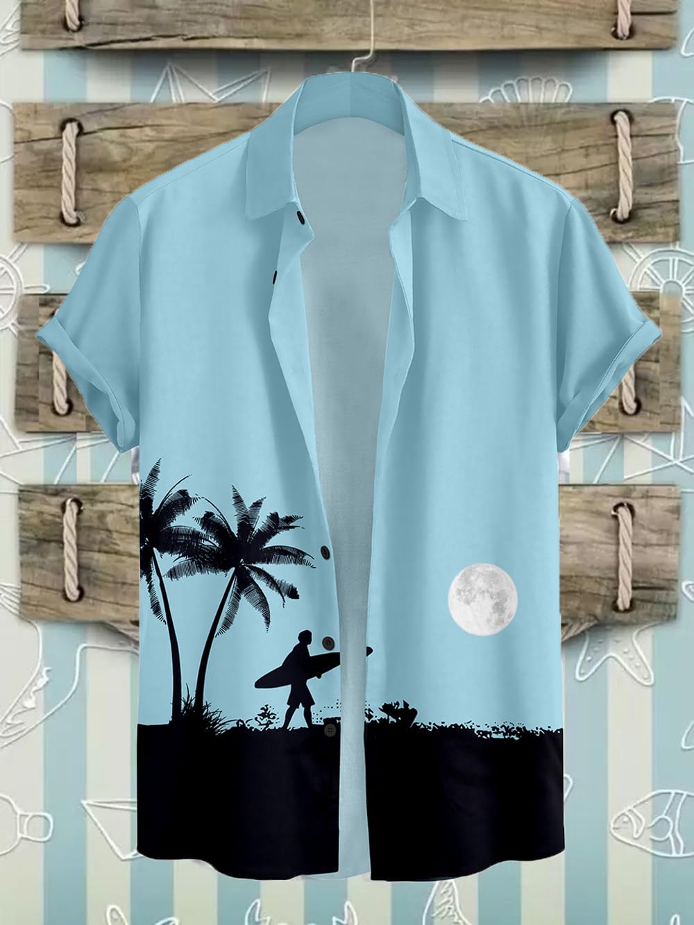 Men Latest Goa Hawaiian Beach Printed Stylish Latest Look Half Sleeve Stretchable Fabric Slim Fit Cut Away Collar Casual Shirt-image-10