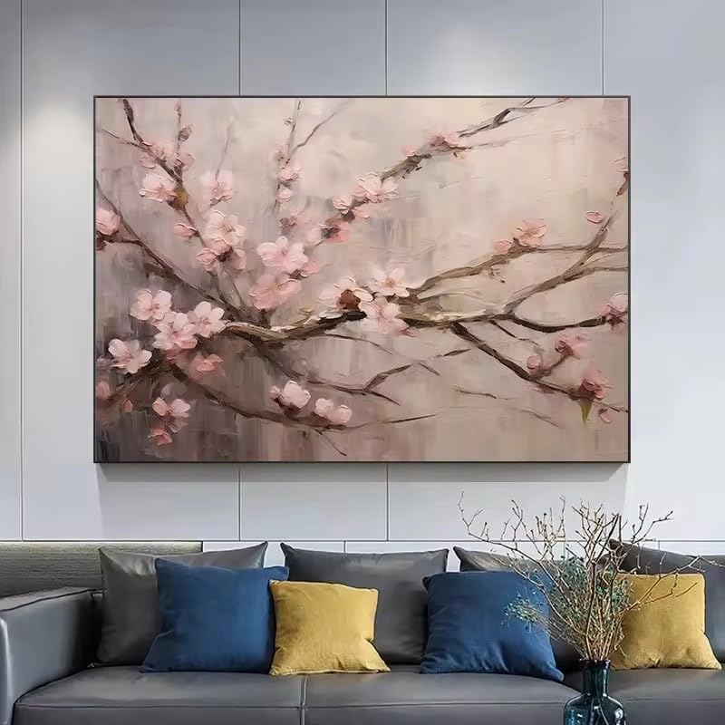 ZHUOYA Heimdruck Kirschblüten Vintage Blumenposter und Leinwandbilder Wandkunst für Wohnzimmerdekoration (60x90cm)