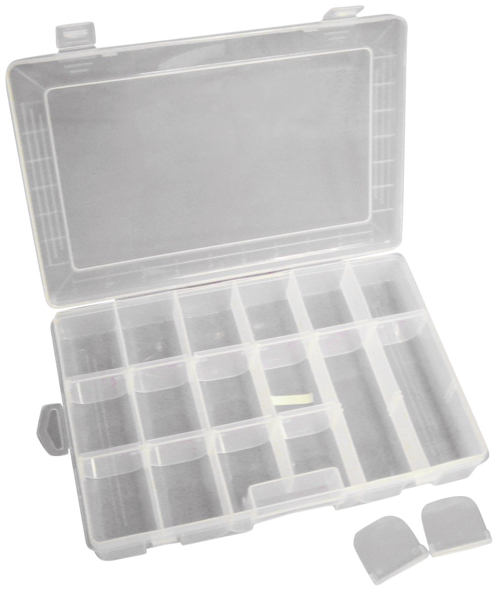 PACK OF 2 x Medium Adjustable 18 Compartment Box (Beads/Craft Organiser)