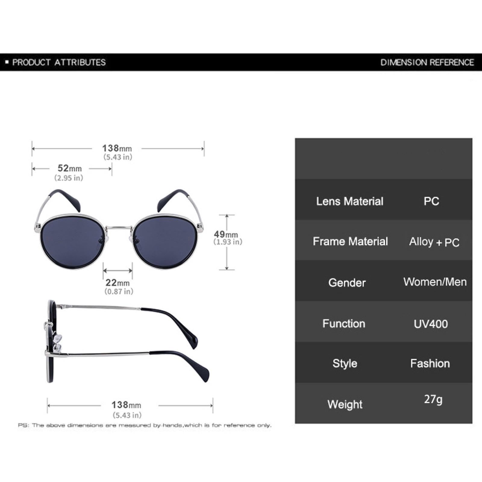Gafas de sol ovaladas para mujer, gafas de sol estilo punk con montura metálica para hombre