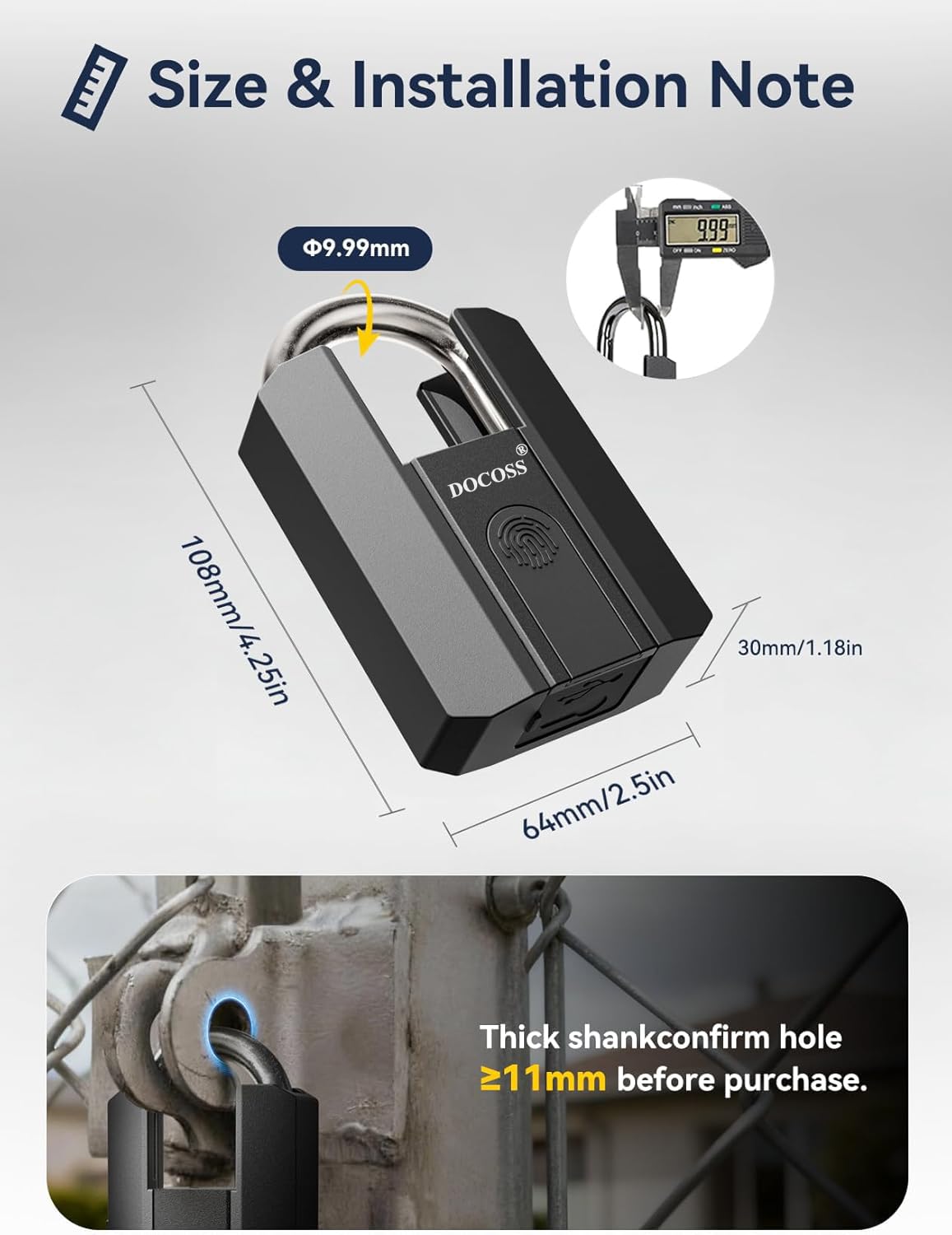 DOCOSS Fingerprint Lock - Keyless Security -3