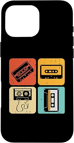 Cassette Tape Music 70s 80s 90s Retro Playlist Case for iPhone 16 Pro Max