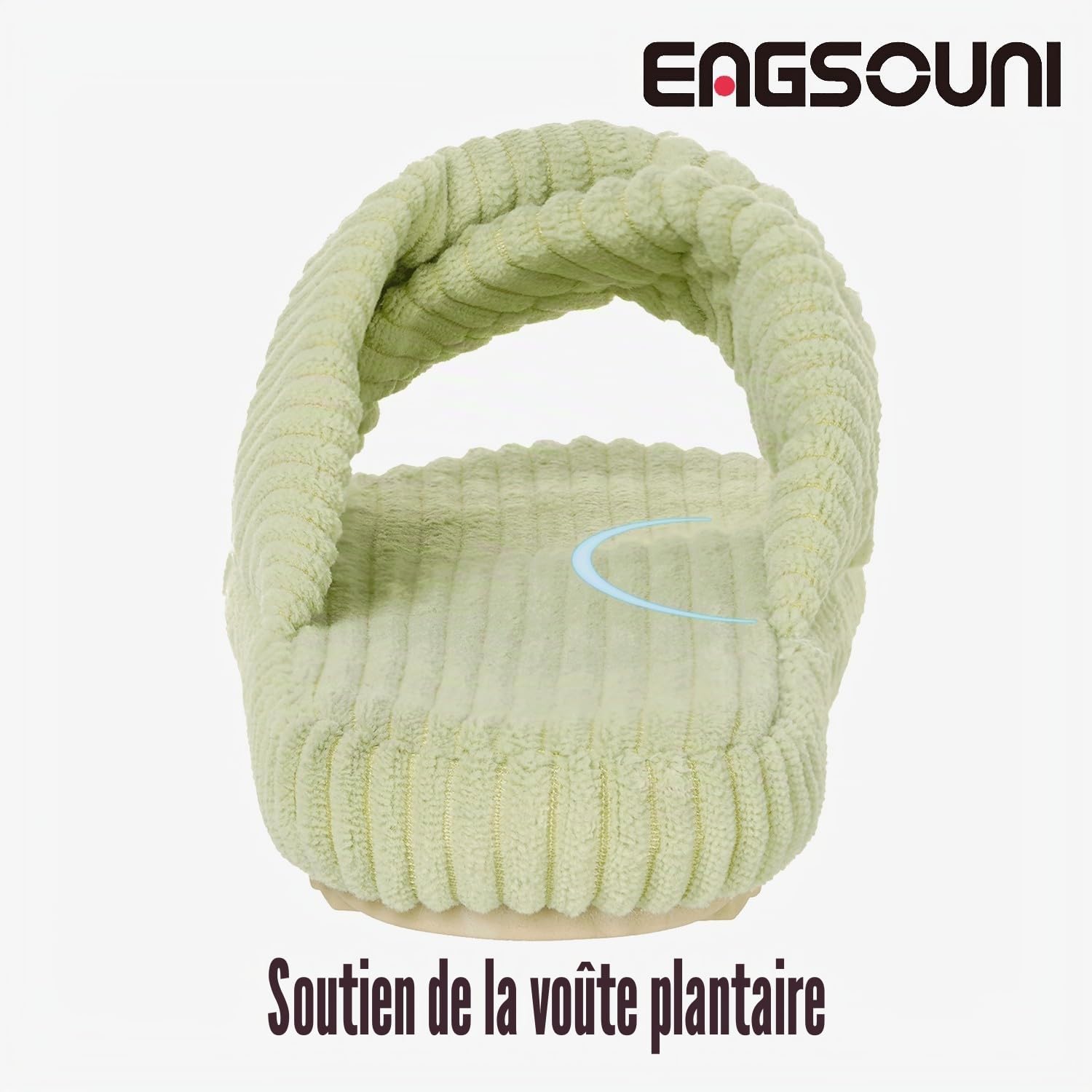 Eagsouni Pantoufles Femme Large Mousse à Mémoire Chaussons Confortable Cord Bandes Croisées Bout Ouvert Chaussures Antidérapantes Slippers