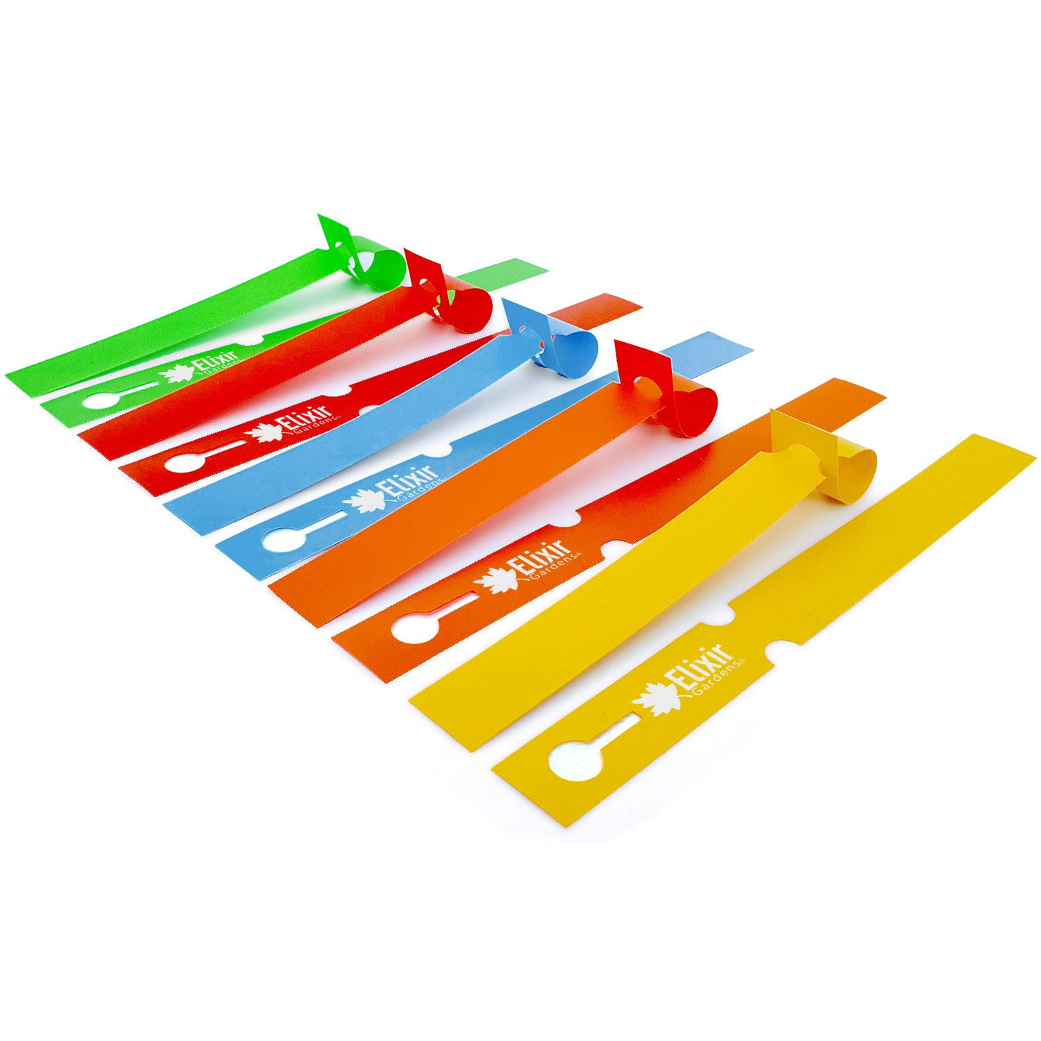 Elixir Gardens Loop Lock Labels | Quantities of 100-5000 | Professional Quality Tie-On Plant & Garden Tags | 220mm x 25mm 5 Colour Assorted - Red, Blue, Orange, Green, Yellow x 3000
