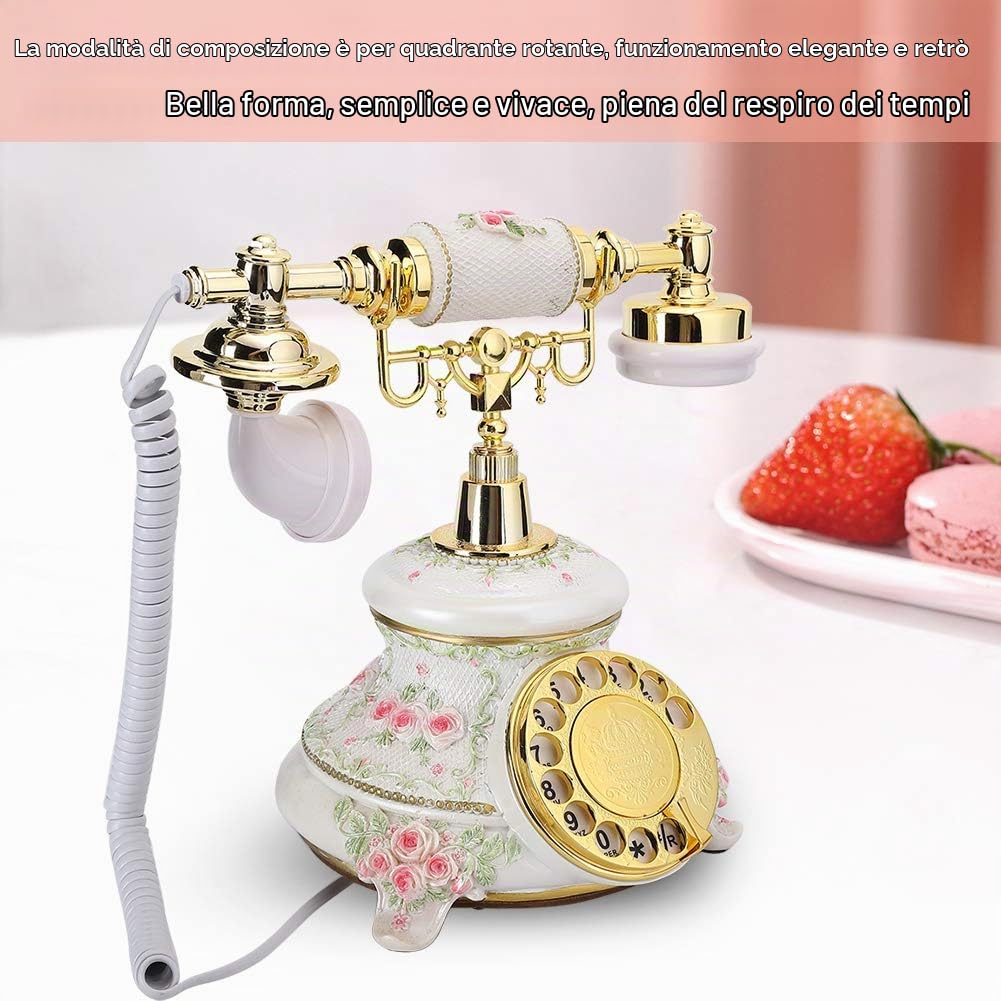 Telefono con filo fisso, telefoni antichi e vintage in stile country, telefonata fisso per la casa