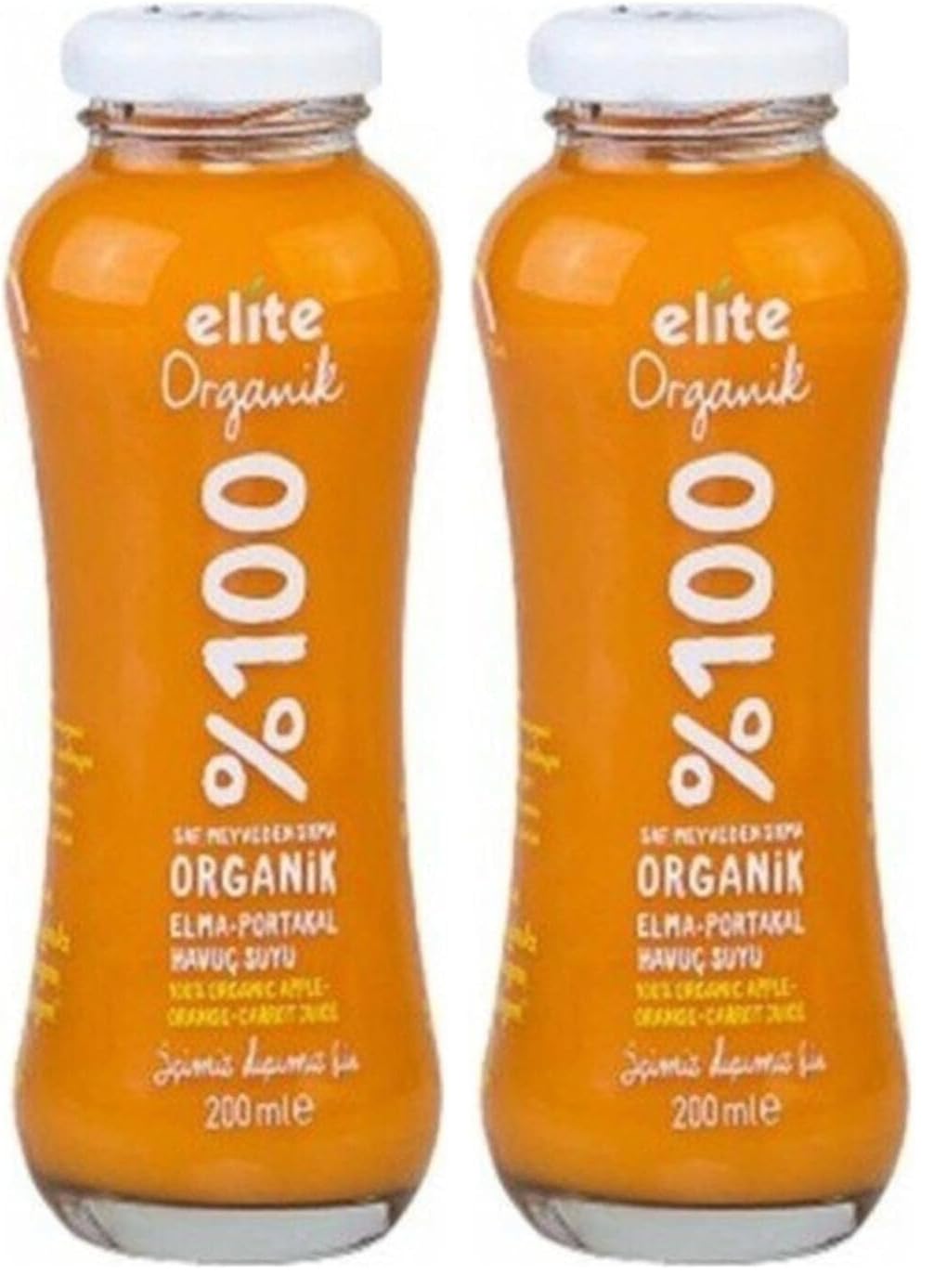 Elite organic Portakal Elma Havuç Suyu 200 ml (2 paketi)