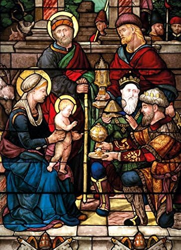 CHARITY CHRISTMAS CARDS Pack of 8 - V&A - Adoration of the Magi Stained Glass