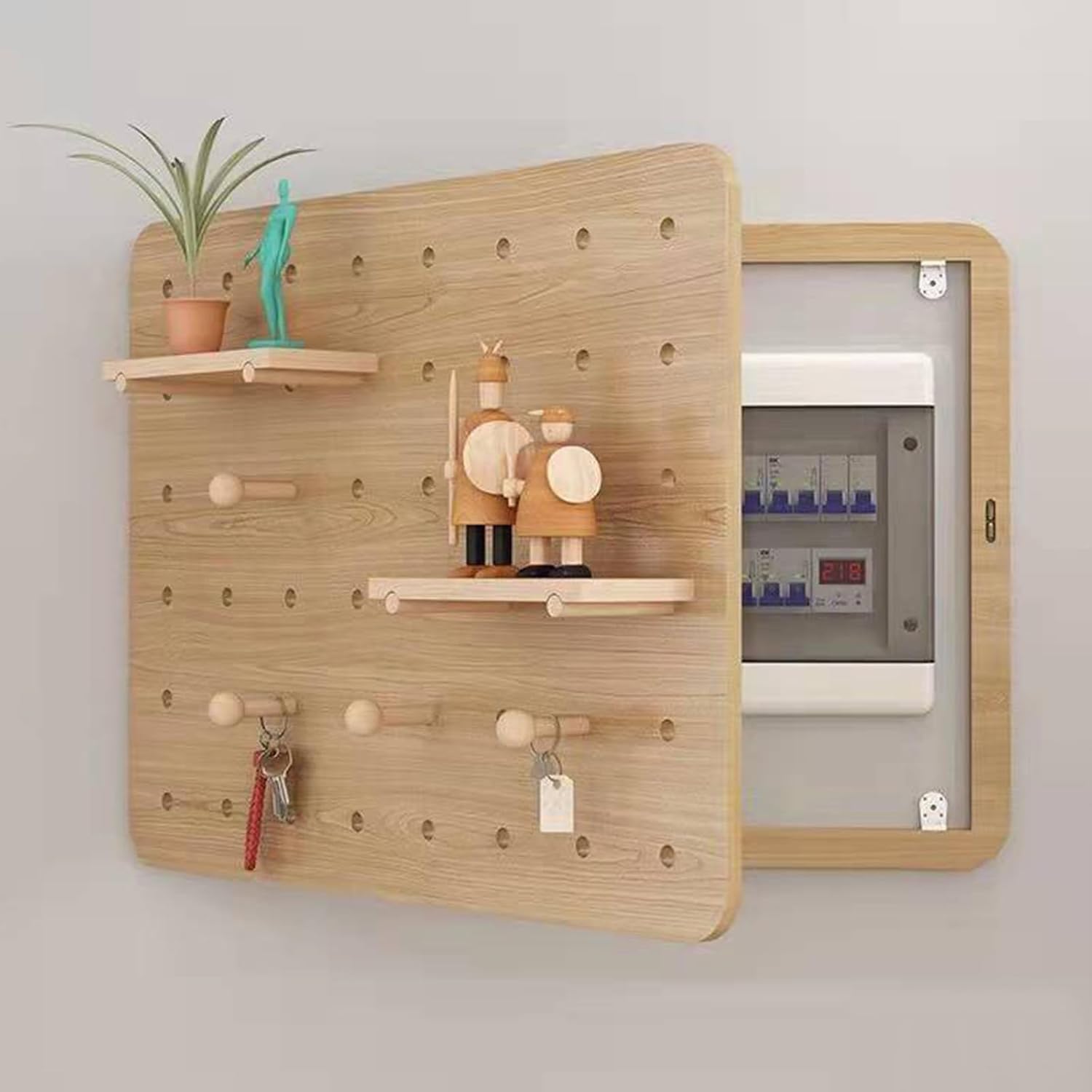 Cubierta De Panel Eléctrico Montada En La Pared Tapa De Caja Eléctrica Decorativa Cubierta Caja Fusibles, Estante De Madera Caja De Tablero Oculto Cubierta