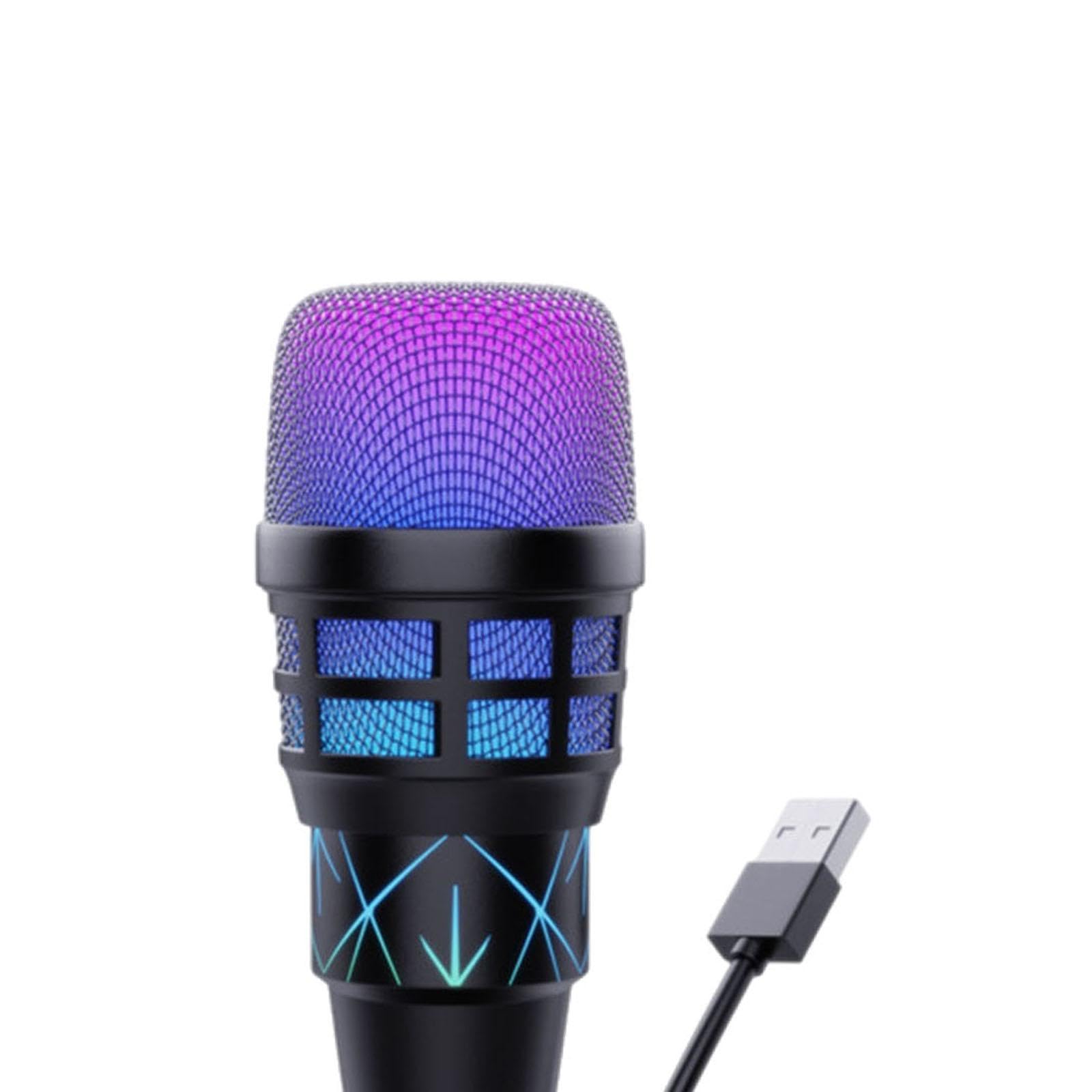 Microfono USB da Gioco per PC, Microfono a condensatore per Chat Online per Principianti, per Computer con riduzione del Rumore per Studio di, con Motivo