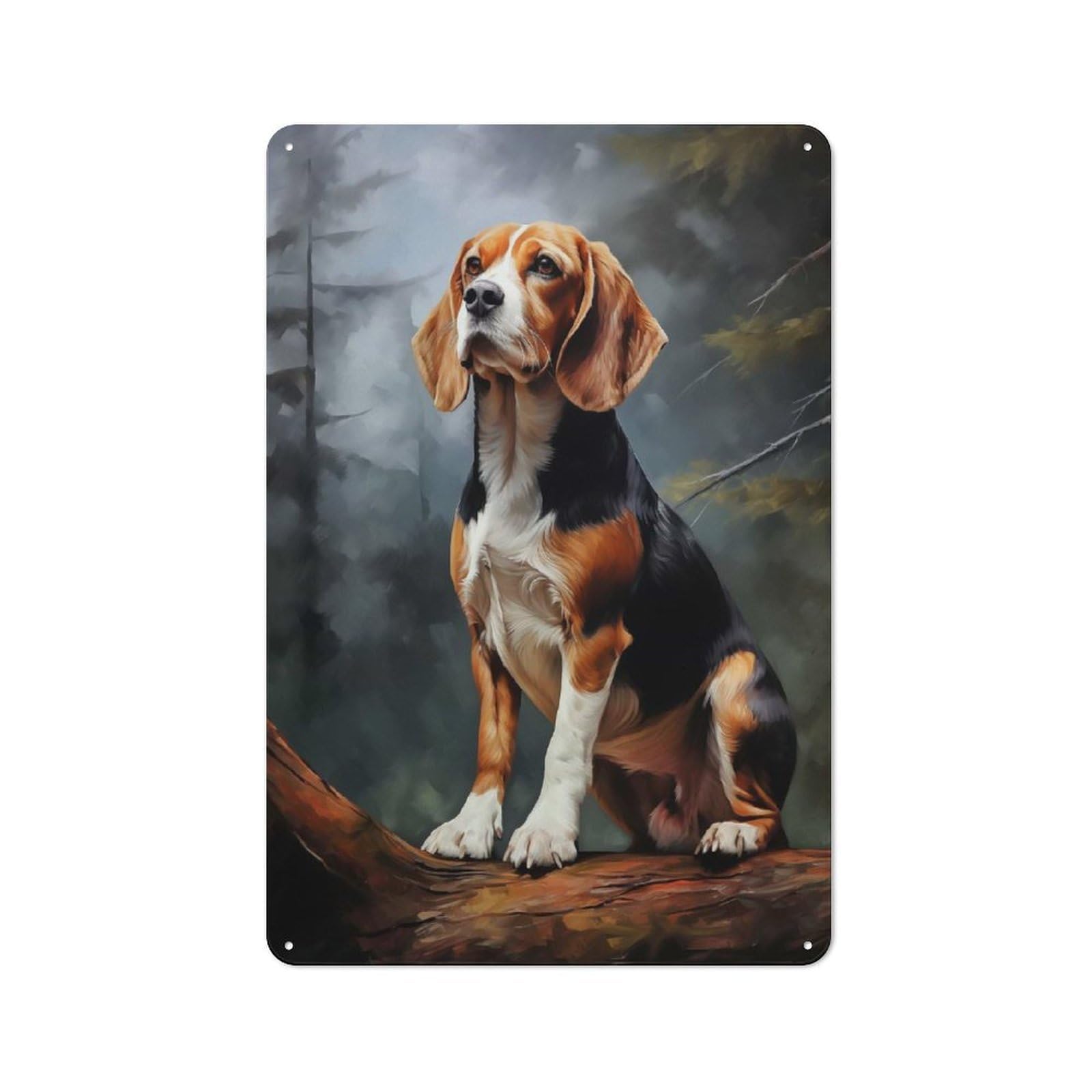 Junmoney Style-24 Beagle Retro Metal Wall Sign 30X20cm For Living Room Or Hallway, For Collectors Decorating Living Rooms And Hallways