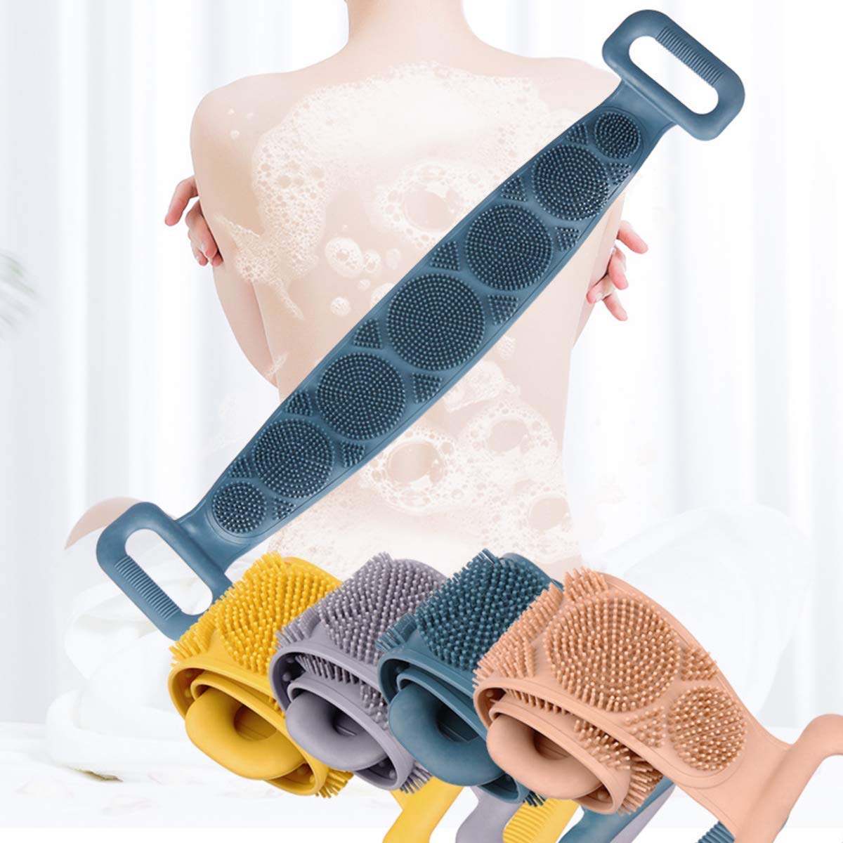 HARIHUB Back Scrubber for Shower,2020 Updated Silicone Bath Body Brush,Easy to Clean Washer Exfoliating More Hygienic (Multicolor). 2