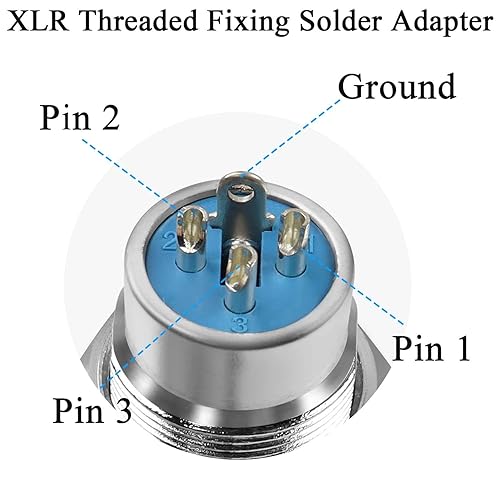 Miniatura 4 de QIANRENON XLR Adaptador de soldadura de fijación roscada de 3 pines XLR macho a terminal de soldadura, conector redondo XLR enchufe de montaje de