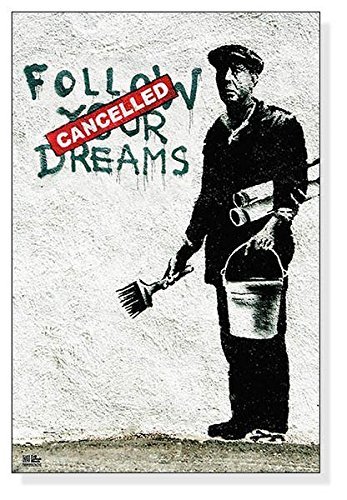 Amazon.co.jp: 額装済/30%OFF/バンクシー/Follow Your Dreams