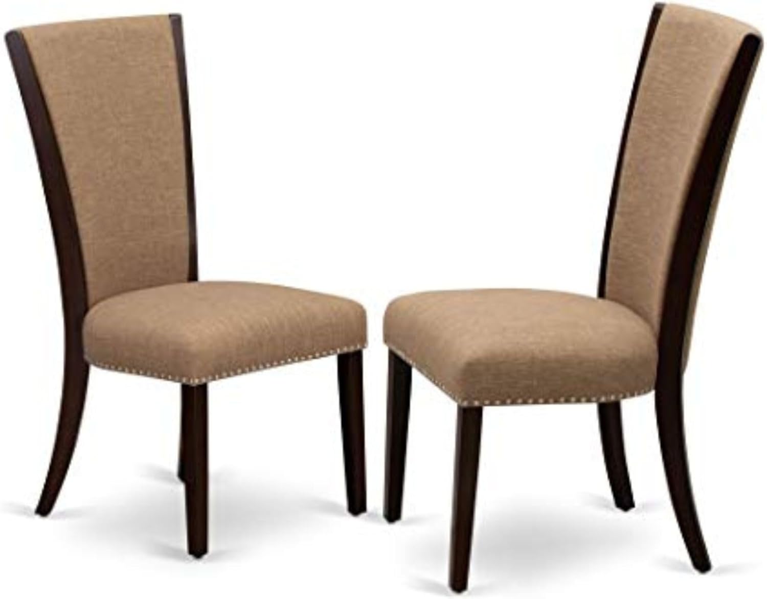 Gray Linen Upholstered Parsons Side Chair with Wood Frame