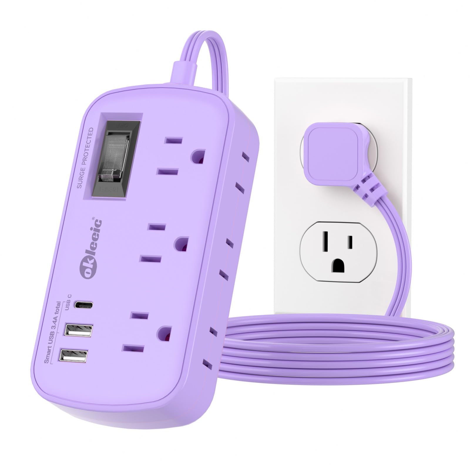 【OUTLET】SOLID MINIFAT 5.6 Purple Amazon.com: Purple Extension Cord with Surge Protected - Cute