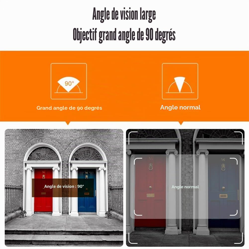 Caméra de porte électronique, avec détecteur de mouvement PIR 7,1 cm LCD moniteur vision nocturne enregistrement sans fil judas numérique sonnette USB pour sécurité d'entrée