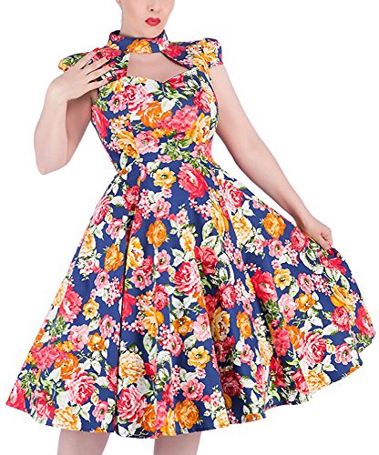 H&R London - Robe - Femme - Bleu - X-Large