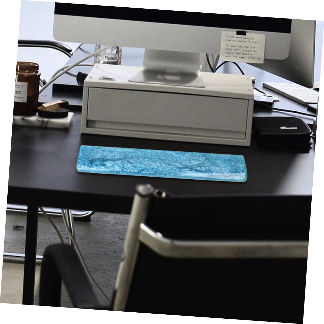 NUOBESTY Ergonomische Blaue Handgelenkauflage aus Epoxidharz für 61-tasten Tastaturen Komfortable Schmerzlinderung bei Gaming und Tippen