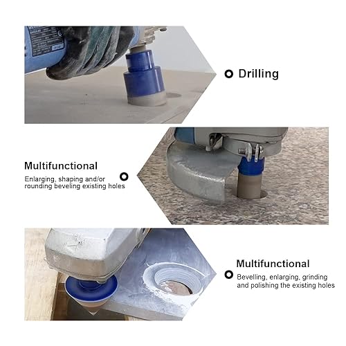 Miniatura 2 de SHDIATOOL Juego de brocas de diamante para azulejos, sierra de agujero de porcelana, cortador para granito de cerámica de mármol con adaptador SDS