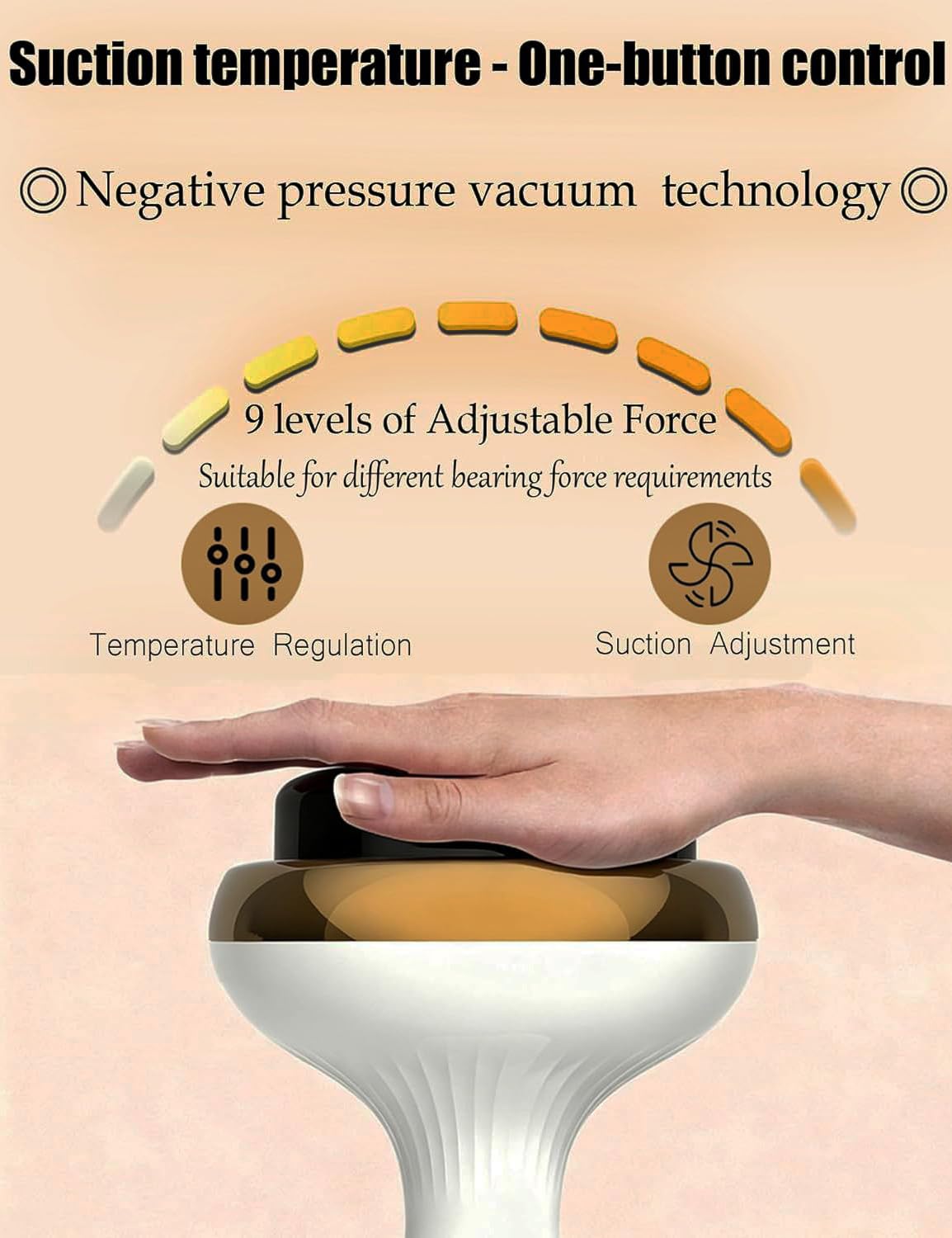 Cellulite Suction Massager,Electric Cupping Massager for Cellulite,9 Suction Levels&Heat with Red Light,Portable Guasha Tool for Lymphatic Drainage,Body Contouring&Skin Firming