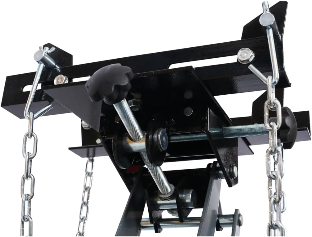 Transmission Jack, 1000 LBS High Lift Transmission Jack Adapter, Professional Hydraulic Hand Pump, Smooth Swivel Casters for Auto Repair & Maintenance (Light Gray)