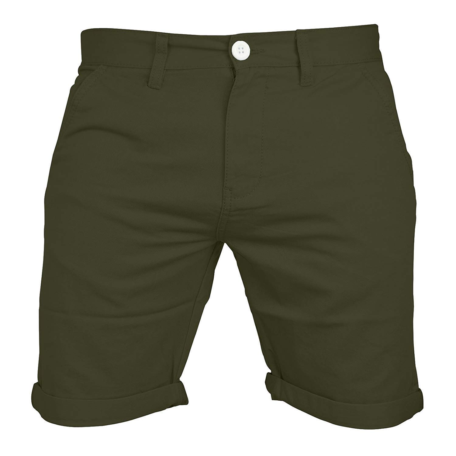 Westace Men's Olive Chino Shorts Casual 100% Cotton Cargo Combat 34