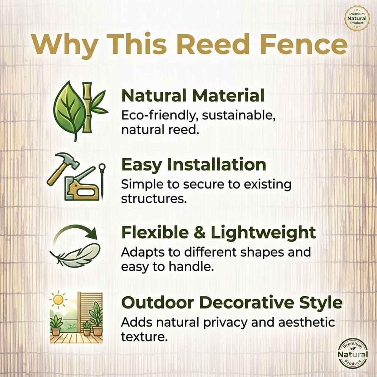 Valla Cañizo Natural, Exterior Ocultacion Terraza Ligero Transpirable Pantalla Privacidad Balcon Alternativa Bambu Jardin Separador Decoracion Rollo Cortaviento(Marrón,H90xL550cm)