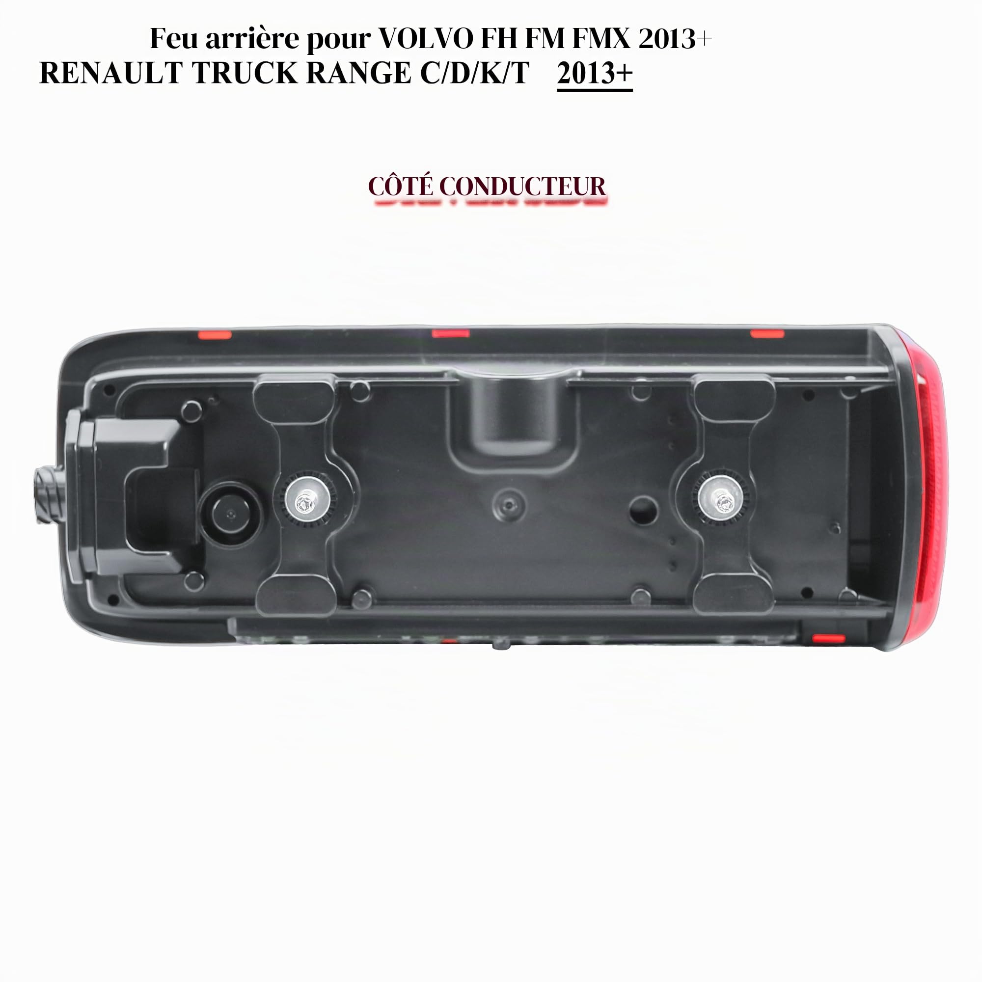 LONGLING Feu arrière gauche LED 24 V Feu arrière court pour Volvo Camion FH FM FL FE Renault Camion modèles T K D C