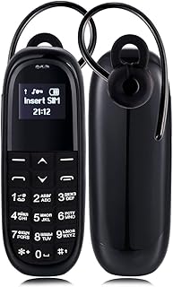 Yun AYMM KK1 Mini teléfono móvil, Teclado Ruso, Manos Libres Bluetooth Dialer for Auriculares, MTK6261DA, Anti-perdida, SIM única, Red: 2G (Blanco + Negro) (Color : Black)