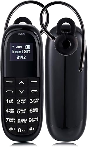 CELINEZL Mobile Phone KK1 Mini Telefono Cellulare  Tastiera Russa  Vivavoce Bluetooth Dialer Headphone  MTK6261DA  Anti-Lost  SIM Singola  Rete   Bianco Nero   Colore Black 