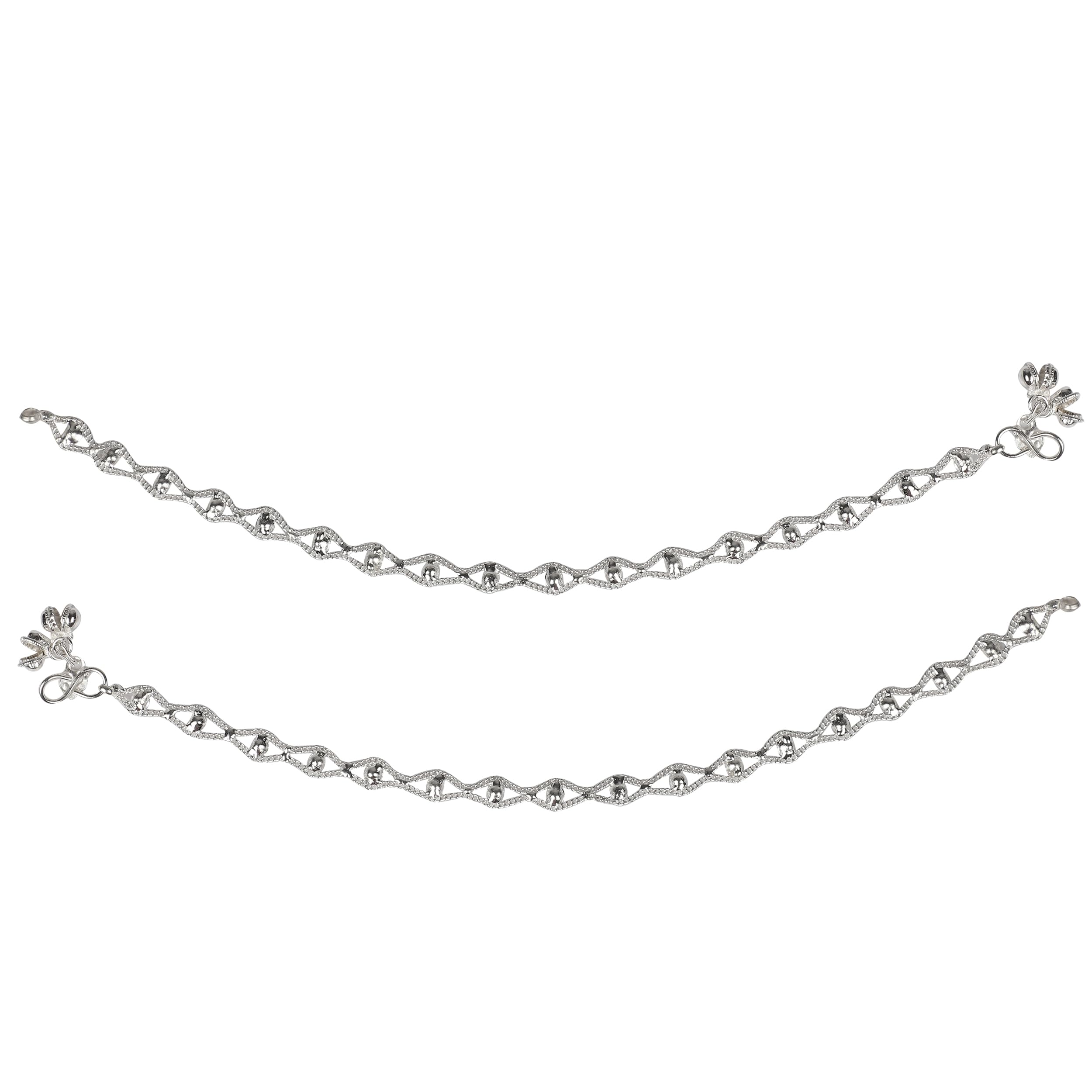 Jewellery White Silver Zirconia Studded Anklet For girls & Women (B0D3F92W9F) Amazon Price History, Amazon Price Tracker