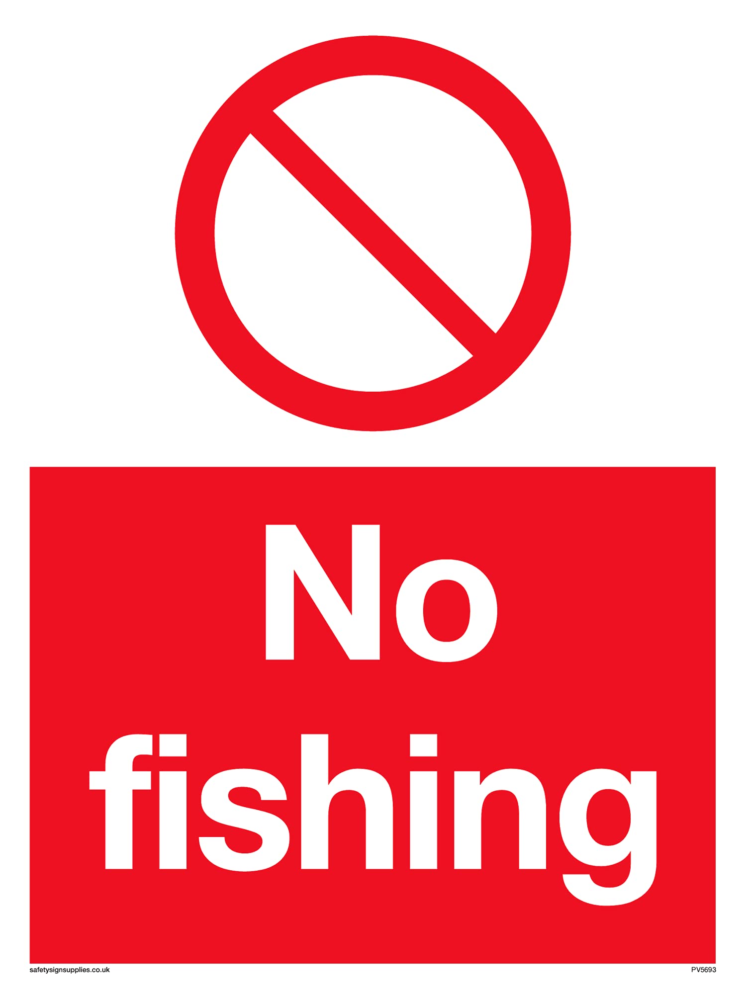 Pack of five - No Fishing Sign - 150x200mm - A5P