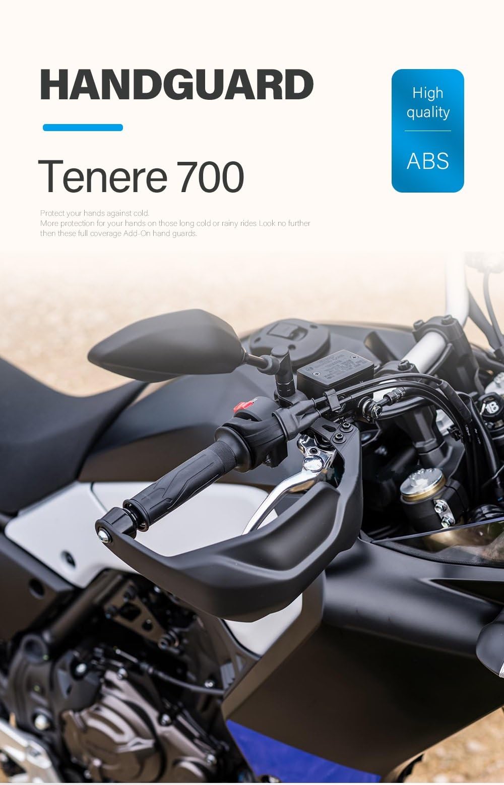 Protège Mains De Moto Protection Poignée Garde-main Moto Protection Poignée Garde-main Coupe-vent Pour YA.MA.HA Pour TENERE 700 Tenere700 XTZ 700 T7 T700 Garde-Main De Moto (Color : A Set