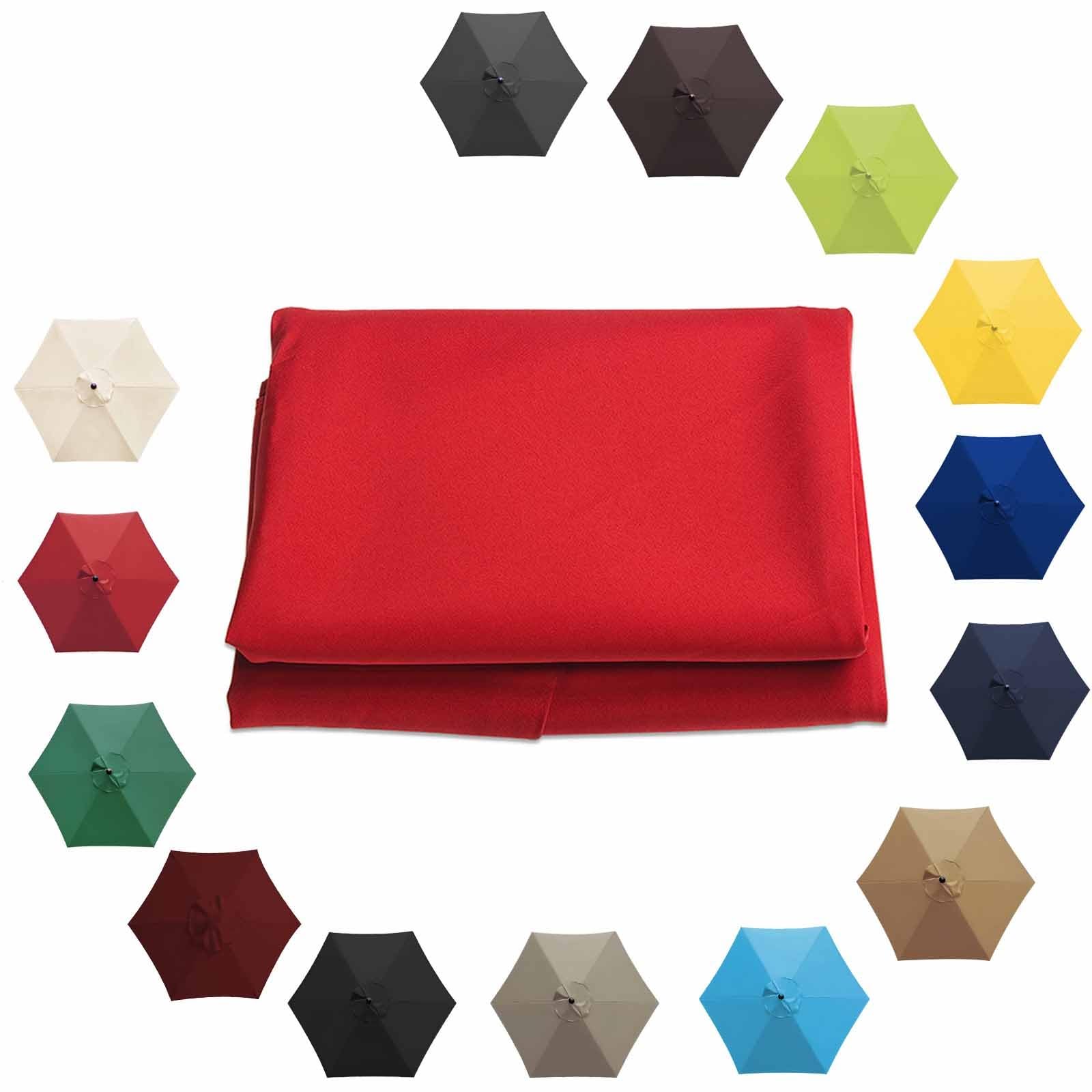 Waterproof Replacement Umbrella Fabric, Parasol Replacement Canopy 8.8Ft 9.8Ft 6 Ribs 8 Ribs Umbrella Replacement Cloth UV50+ Patio Replacement Parasol Cover(Red,8 Ribs-270cm(8.8ft))