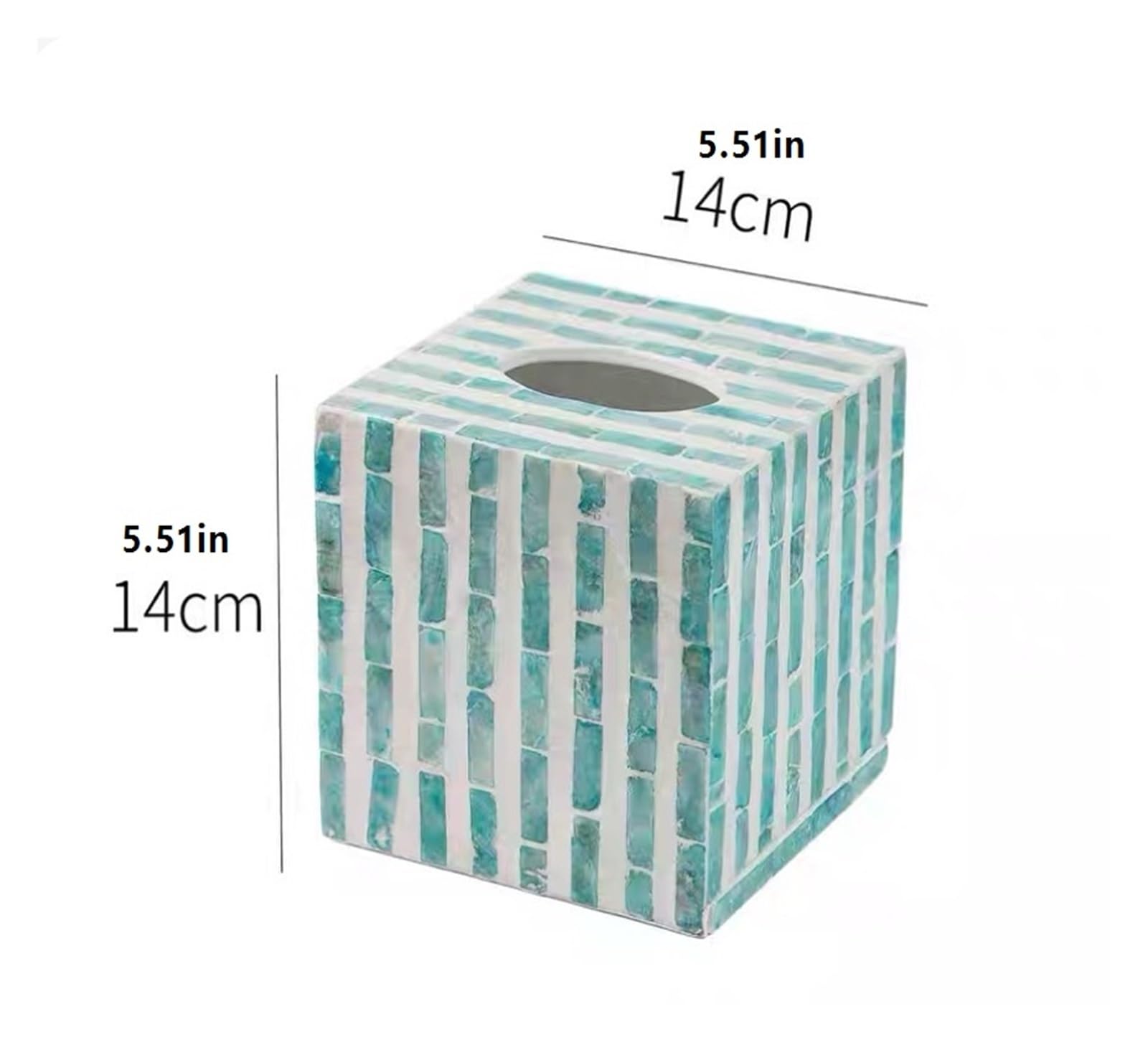 Portarrollos de Papel Caja de pañuelos Azul Moderna, servilletero Decorativo Hecho a Mano con Mosaico Imprescindibles para el salón
