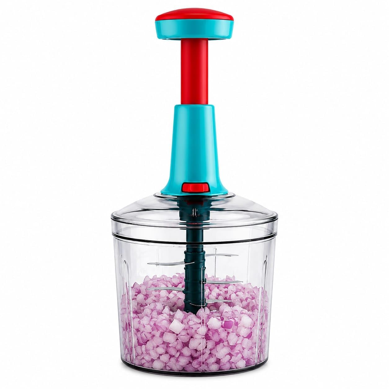 Manual Food Chopper | Hand Push Vegetable Cutter & Mincer for Onion Garlic Nuts Kitchen Chopper-image-16