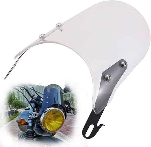 Miniatura 6 de GLoyer Motorcycle Windshield Motorcycle Retro Cafe Racer Headlight Windshield Instrument Visor Compatible with XJ 400 600S XJR 1200 Compatible with