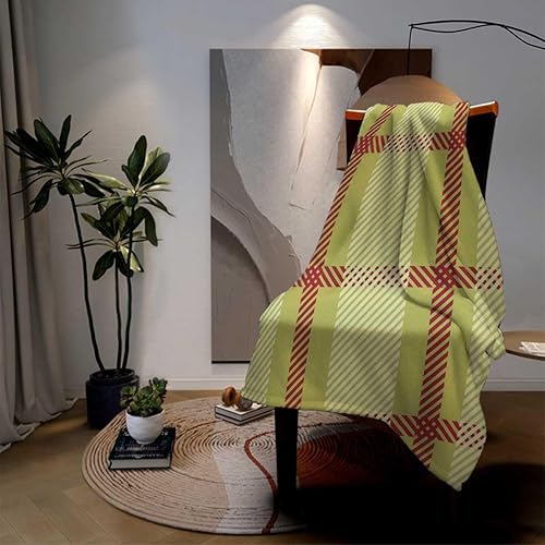 Miniatura 3 de Thin Blanket Light Green Plaid Cobijas para El Frio Coquette Room Decor 40inch X 60inch