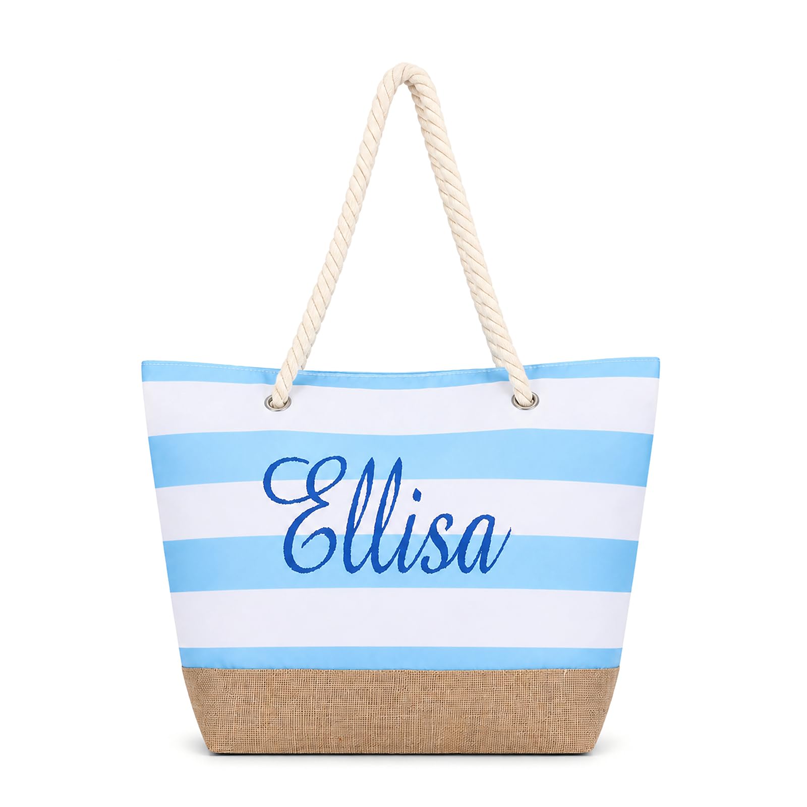 Personalized Tote Bag for Women, Custom Name Beach Bag with Inner Zipper Pocket, Waterproof Beach Tote Bag Gift