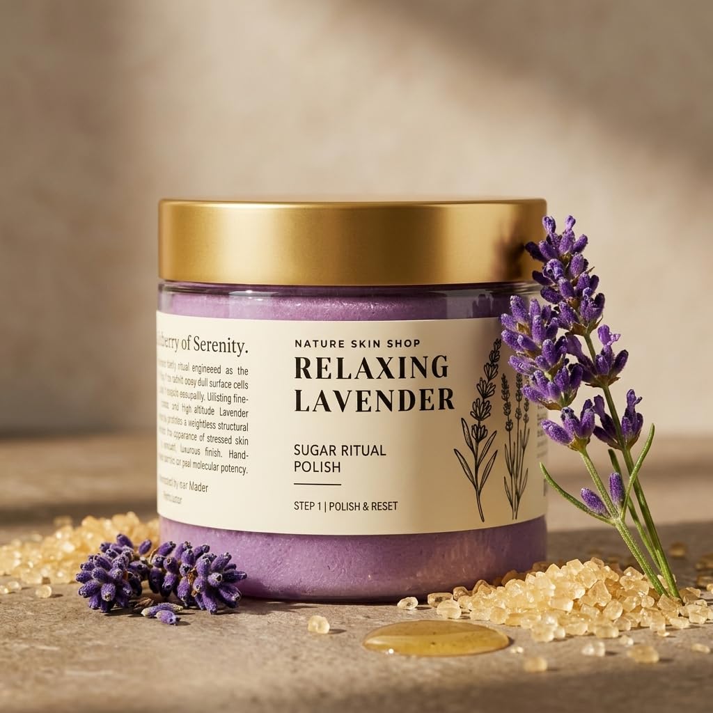 Nature Skin Shop Relaxing Lavender Whipped Ritual Polish – Calming Whipped Exfoliating Body Scrub, 8oz